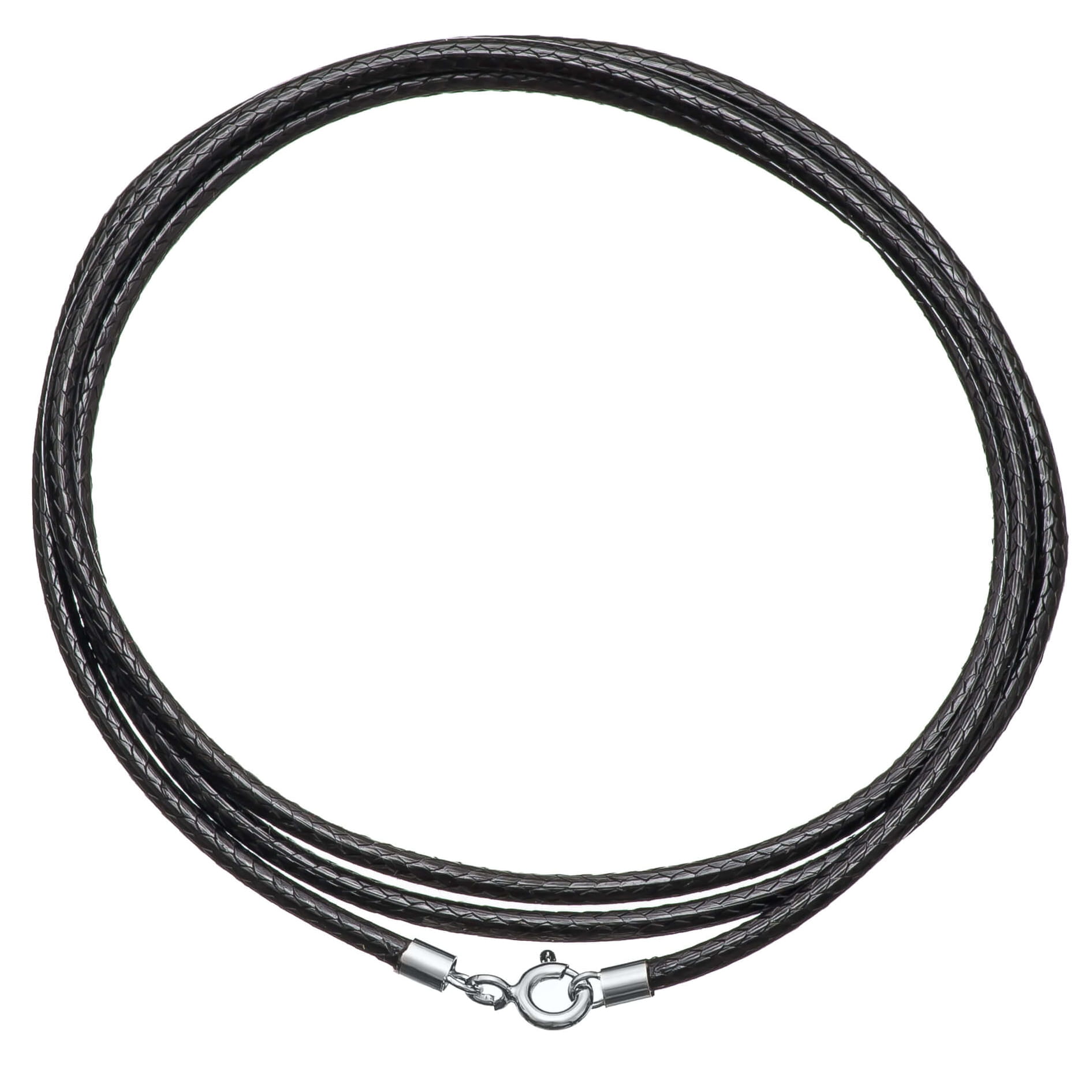 Czarny Rzemyk Na Szyję Z Zapięciem Srebro 925 2mm 40-60 cm